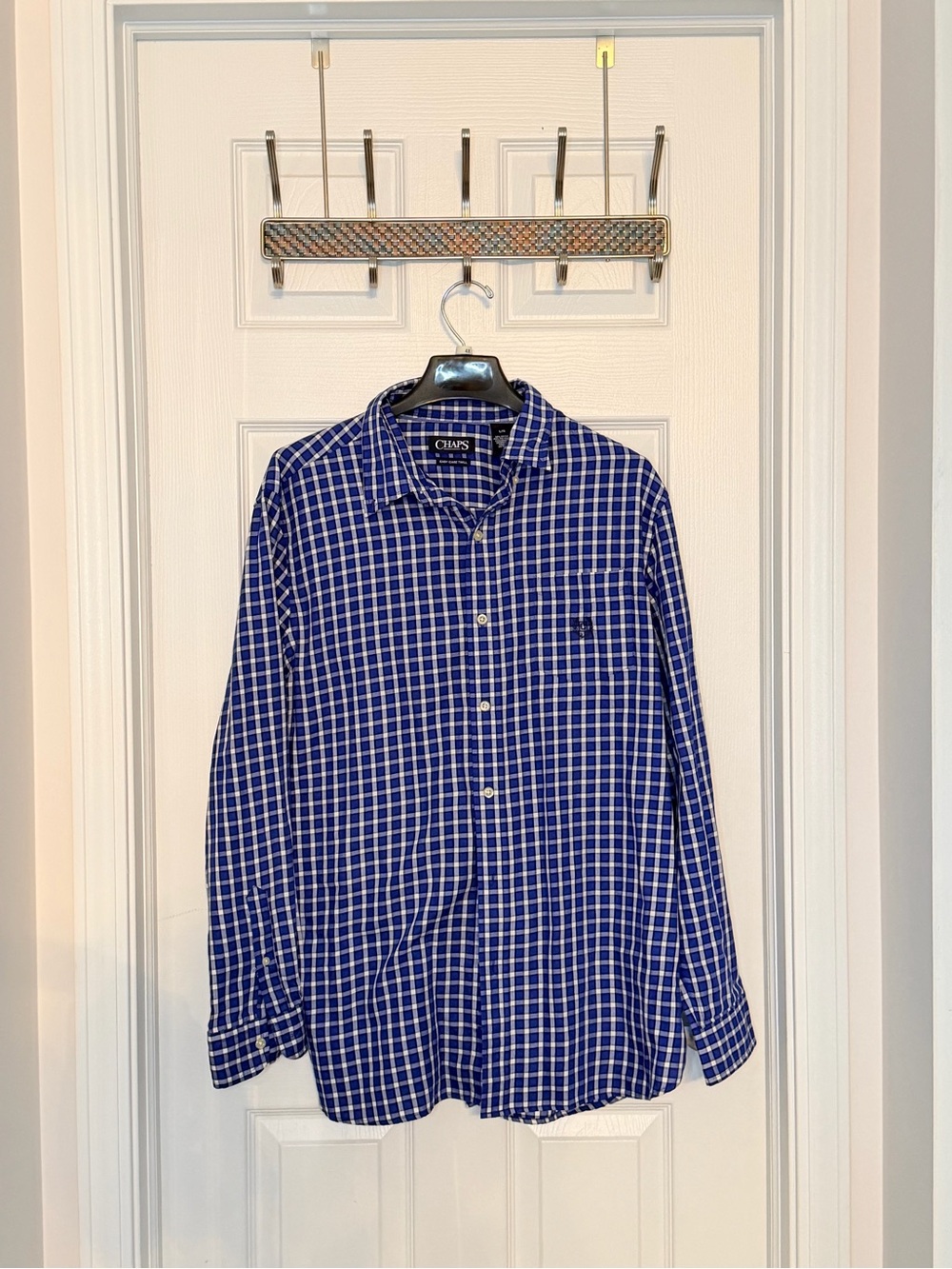 Chaps Men's Navy & White Check Button-Down Shirt